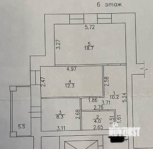 2-к квартира, вторичка, 59м2, 6/9 этаж