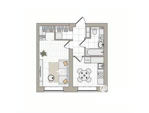1-к квартира, вторичка, 34м2, 1/6 этаж