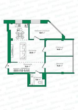 4-к квартира, вторичка, 87м2, 17/24 этаж