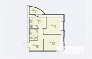 2-к квартира, строящийся дом, 53м2, 4/14 этаж