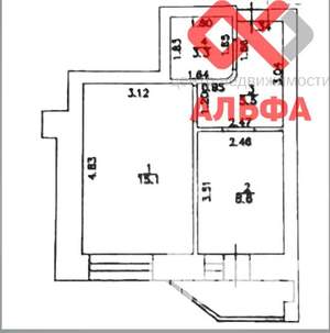 1-к квартира, вторичка, 34м2, 9/10 этаж