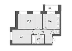 2-к квартира, вторичка, 58м2, 2/9 этаж