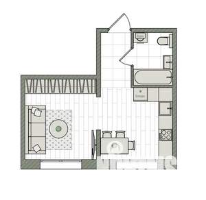 1-к квартира, вторичка, 28м2, 1/16 этаж