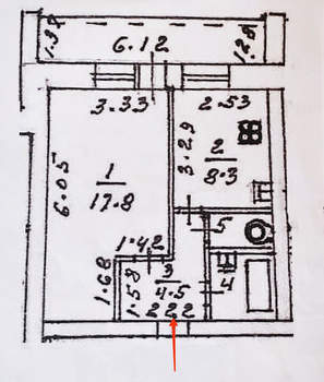 1-к квартира, вторичка, 35м2, 2/9 этаж