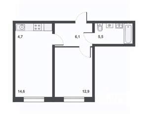 2-к квартира, вторичка, 44м2, 16/17 этаж