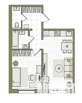 2-к квартира, вторичка, 45м2, 8/17 этаж
