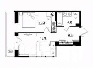 1-к квартира, вторичка, 39м2, 11/11 этаж