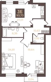 3-к квартира, вторичка, 94м2, 3/4 этаж