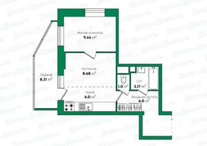 1-к квартира, вторичка, 35м2, 13/19 этаж