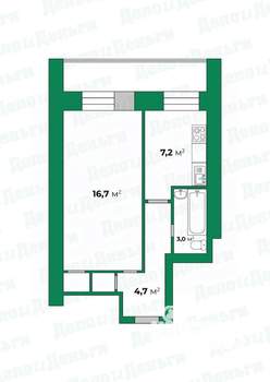 1-к квартира, вторичка, 38м2, 3/9 этаж