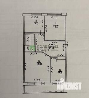 3-к квартира, вторичка, 59м2, 2/3 этаж