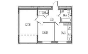 2-к квартира, вторичка, 58м2, 17/17 этаж