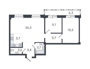 3-к квартира, вторичка, 81м2, 1/16 этаж