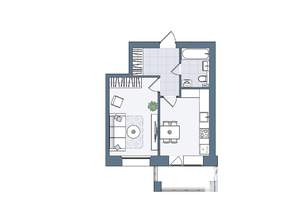 1-к квартира, вторичка, 41м2, 5/6 этаж