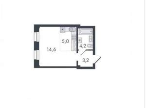 Студия квартира, вторичка, 27м2, 4/19 этаж
