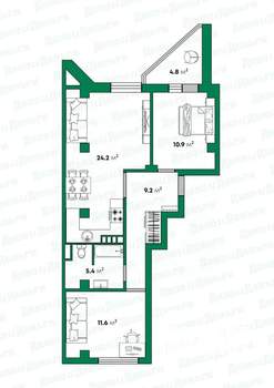 3-к квартира, вторичка, 61м2, 4/9 этаж
