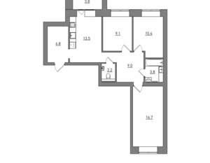 3-к квартира, вторичка, 75м2, 2/12 этаж