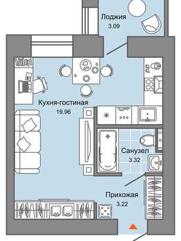 3-к квартира, вторичка, 73м2, 5/8 этаж