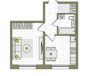 1-к квартира, вторичка, 32м2, 1/17 этаж