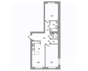 3-к квартира, вторичка, 65м2, 1/6 этаж