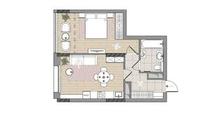 2-к квартира, вторичка, 48м2, 6/17 этаж