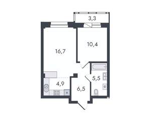 2-к квартира, вторичка, 47м2, 13/16 этаж