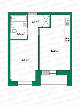 1-к квартира, вторичка, 39м2, 4/20 этаж