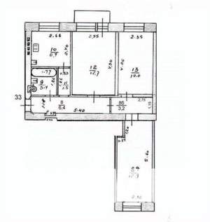 3-к квартира, вторичка, 57м2, 4/5 этаж