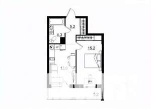 1-к квартира, строящийся дом, 41м2, 4/11 этаж