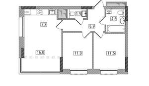 3-к квартира, вторичка, 59м2, 13/17 этаж