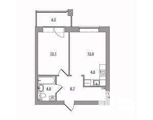 2-к квартира, вторичка, 45м2, 2/6 этаж