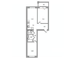 3-к квартира, вторичка, 68м2, 6/6 этаж