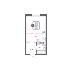 Студия квартира, вторичка, 26м2, 5/17 этаж