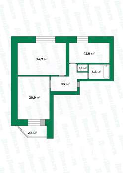 2-к квартира, вторичка, 73м2, 2/5 этаж