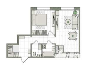 2-к квартира, вторичка, 47м2, 1/16 этаж