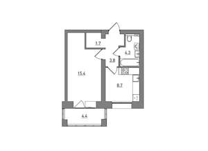 1-к квартира, вторичка, 38м2, 4/6 этаж