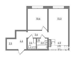2-к квартира, вторичка, 47м2, 1/16 этаж