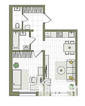 2-к квартира, вторичка, 45м2, 13/17 этаж