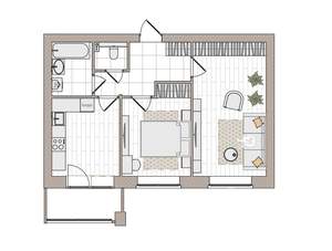 2-к квартира, вторичка, 55м2, 2/6 этаж