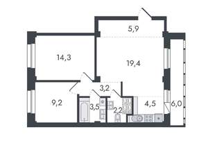 3-к квартира, вторичка, 68м2, 13/16 этаж