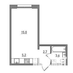Студия квартира, вторичка, 27м2, 17/17 этаж
