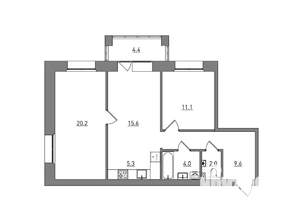 3-к квартира, вторичка, 72м2, 4/6 этаж
