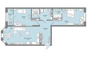 2-к квартира, вторичка, 80м2, 4/17 этаж