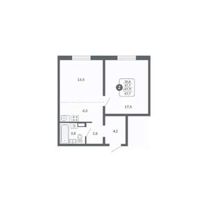 2-к квартира, вторичка, 48м2, 16/17 этаж