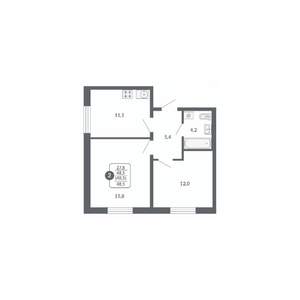 2-к квартира, вторичка, 49м2, 16/17 этаж