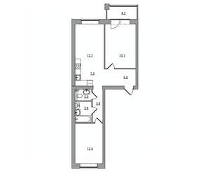 3-к квартира, вторичка, 68м2, 2/6 этаж