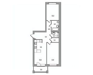 3-к квартира, вторичка, 71м2, 6/6 этаж