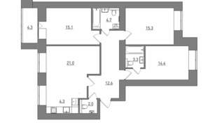 4-к квартира, вторичка, 97м2, 5/12 этаж