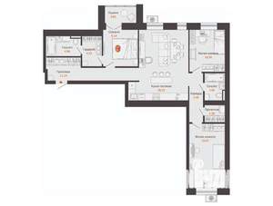 3-к квартира, вторичка, 96м2, 6/9 этаж