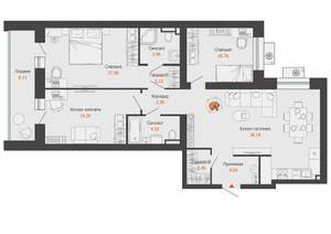3-к квартира, вторичка, 97м2, 3/7 этаж
